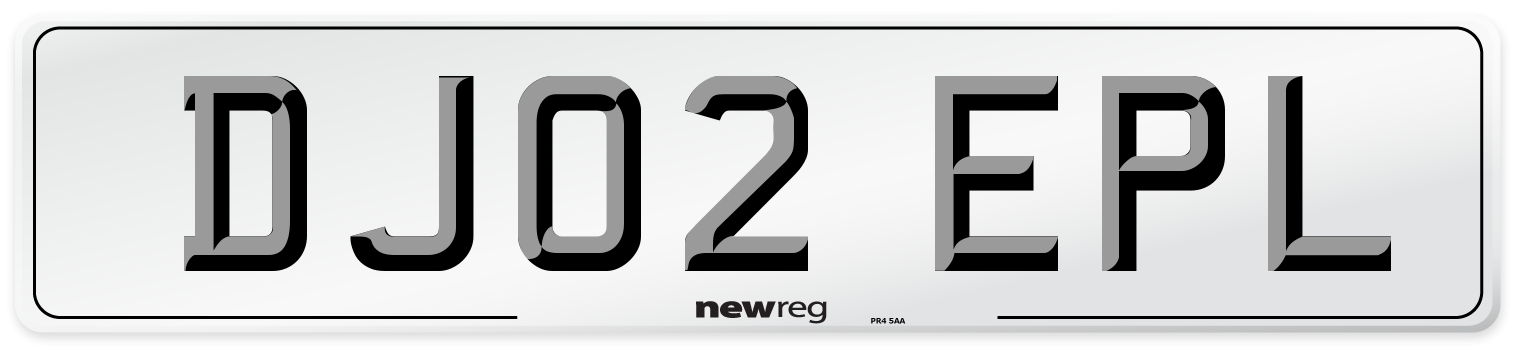 DJ02 EPL Number Plate from New Reg
